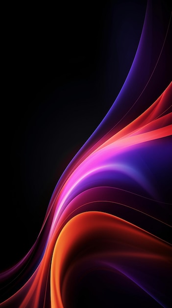 Abstract colorful waves black background wallpaper for phone