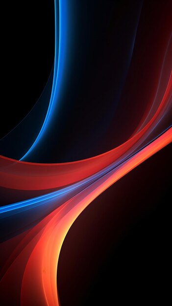 Abstract colorful waves black background wallpaper for phone