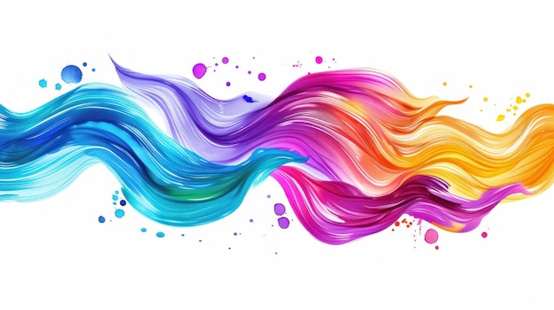 Photo abstract colorful waves digital art