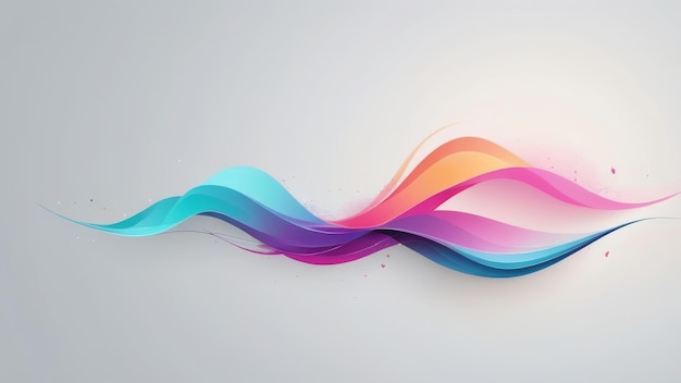 Photo abstract colorful waves on white background