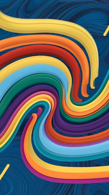 Abstract colorful wavy lines with a retro 70s vibe