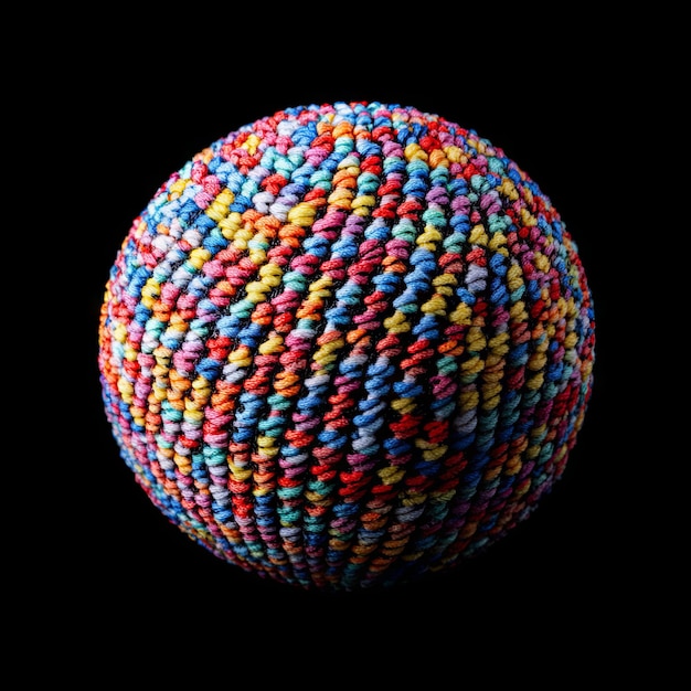 Photo abstract colorful yarn sphere macro photography