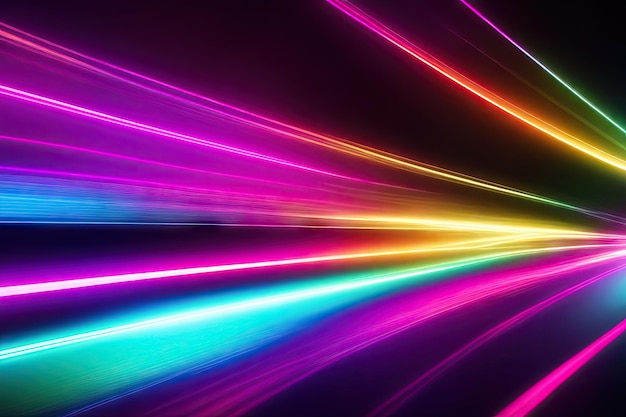 Abstract colorfull design background of light with stripes of colourful rays moving ai generative