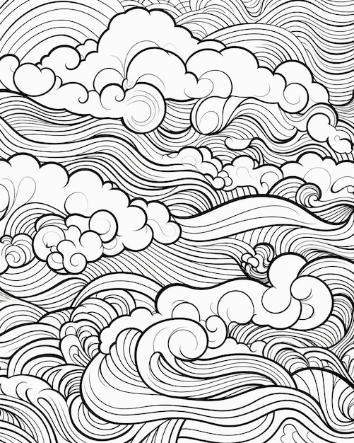 Abstract Coloring Page with Doodles