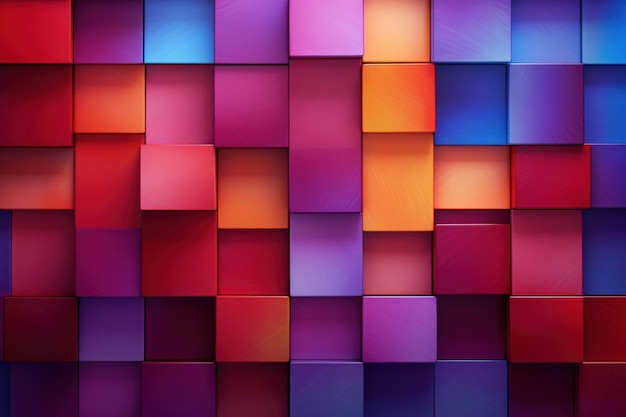 Abstract colors and geometric shapes on a wall in the style of metallic rectangles modular design ab