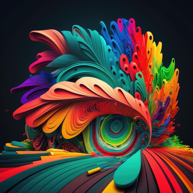 Abstract colourful background in mysterious geometric shapes AI generated