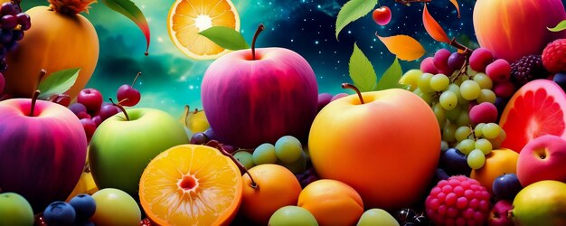 abstract colourful fruits background fruits website banner background