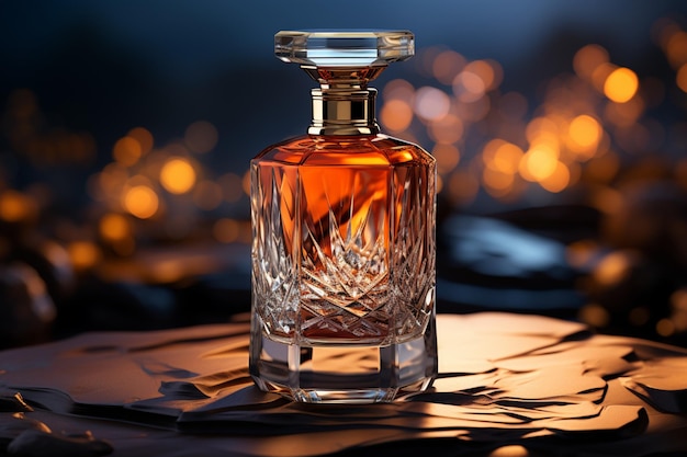 Abstract composition 3D effect in product photography highlights the elegance of a foundation bottle