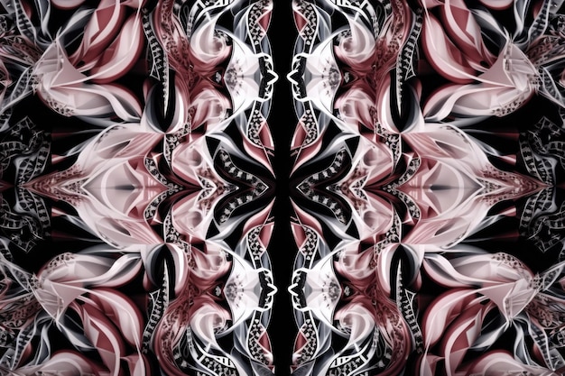 Abstract composition with symmetrical shapes and repeated patterns created with generative ai