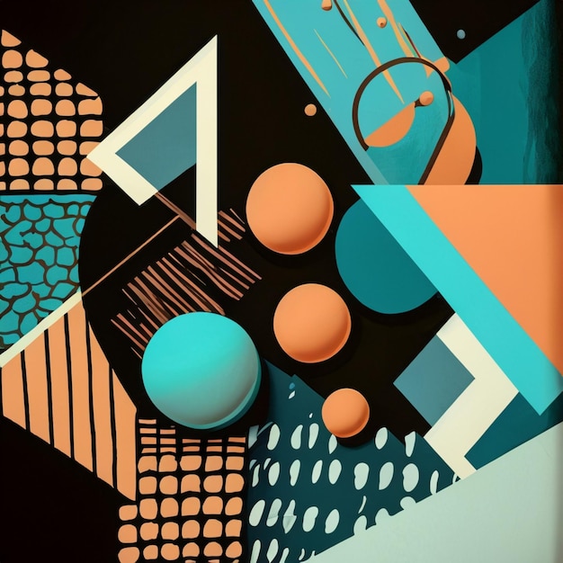 Abstract Compositions with Geometric Shapes Abstract Brushstrokes and Unusual Textures