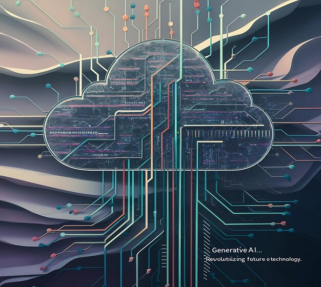 Photo abstract computer circuit with cloud computing technology