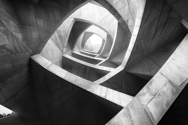 Photo abstract concrete architecture a geometric composition