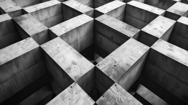 Abstract Concrete Grid Pattern Industrial Background with Symmetric Geometric Design