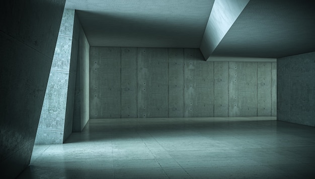 Abstract concrete interior. nobody around. 3d render