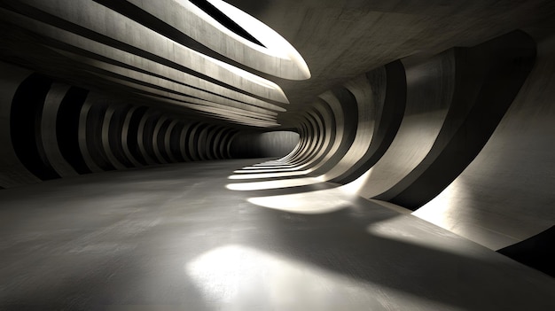 Abstract Concrete Tunnel Architecture Interior Design