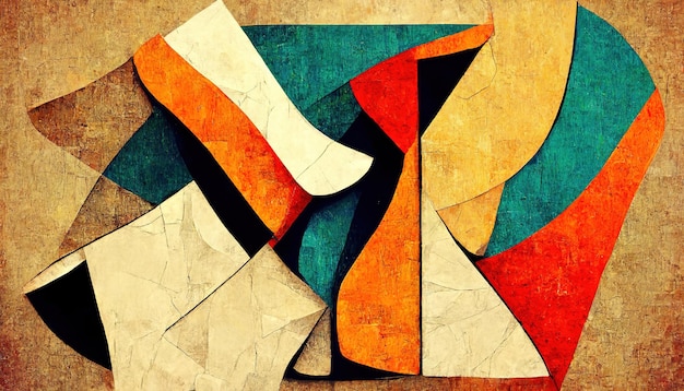 Abstract contemporary minimalism cubism art abstractionism style illustration