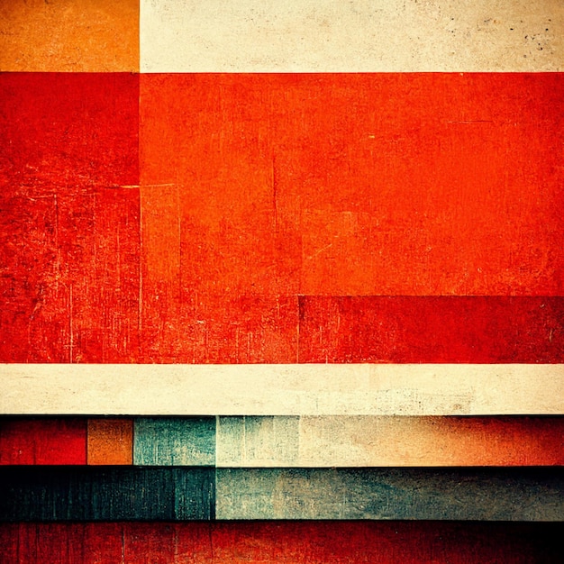 Abstract contemporary modern watercolor art Minimalist orange and red shades illustration