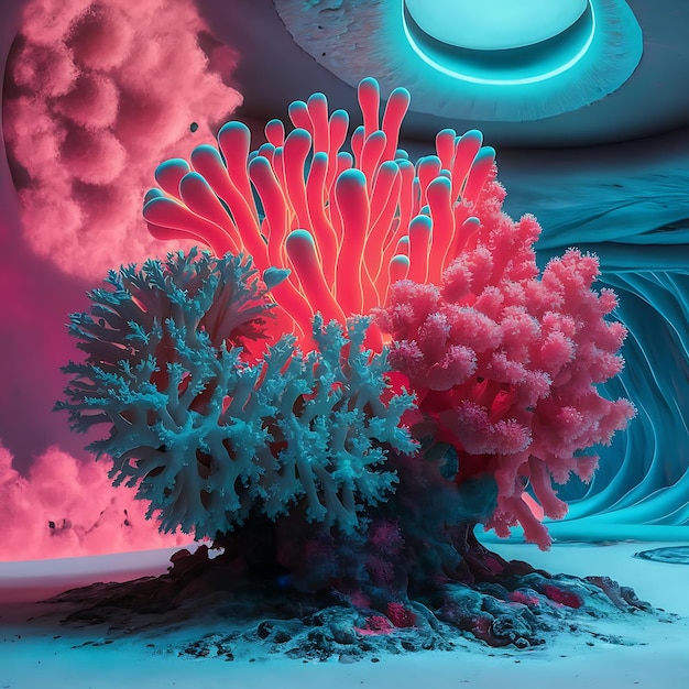 Abstract Coral Life A Vibrant Underwater Ecosystem surreal coral