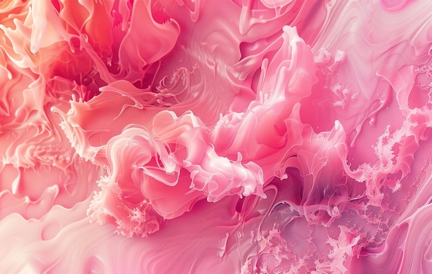 Abstract coral pink watercolor background with swirling patterns and fluid shapes