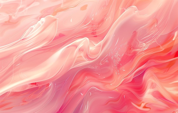 Abstract coral pink watercolor background with swirling patterns and fluid shapes