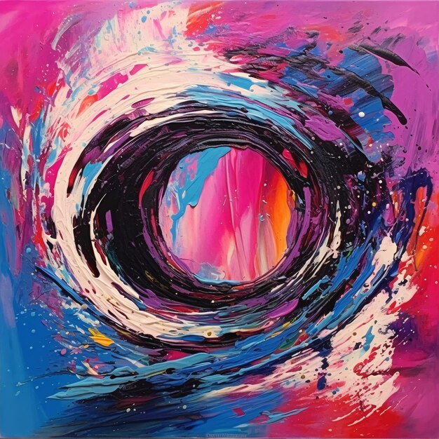 Abstract Cosmic Vortex in Splashes of Color