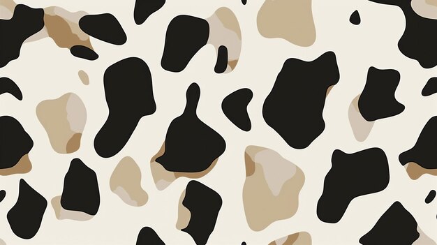 Photo abstract cow print seamless pattern black and white texture