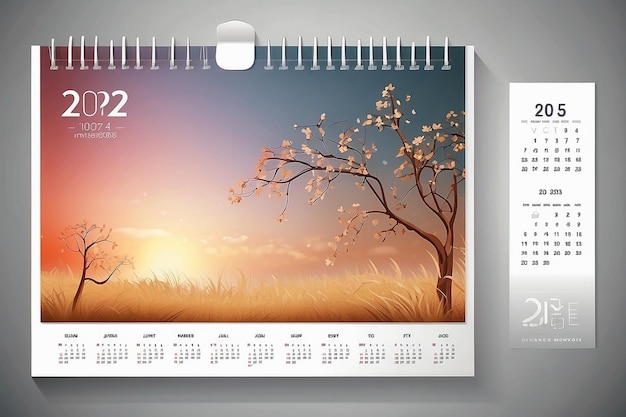 Photo abstract creative 2025 desk calendar design template