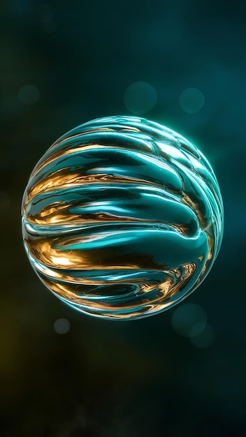 Photo abstract creative 3d sphere with liquid effect