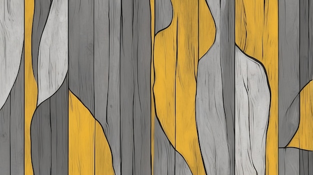 Photo abstract and creative background hand drawn wood texture yellow and gray colors modern style