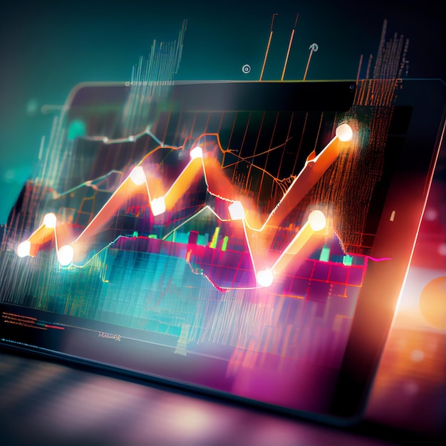 Abstract Creative Financial Graph Financial