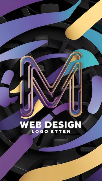 Photo abstract creative web icon company m sign letter logo vector des