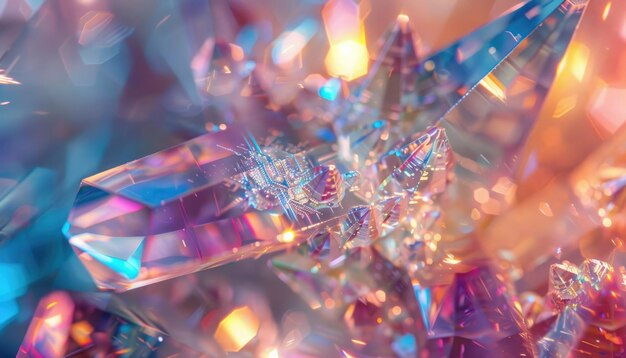 Photo abstract crystals with colorful reflections create a mesmerizing modern aesthetic design aig62