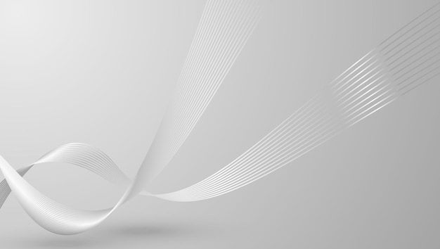 Abstract curved shapes white circular background abstract curved shapes 3d rendering