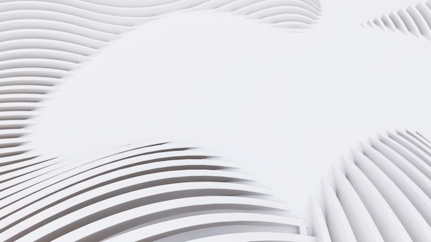 Abstract Curved Shapes White Circular Background