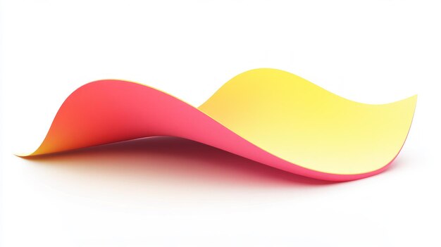 Abstract Curving Shapes in Yellow and Pink