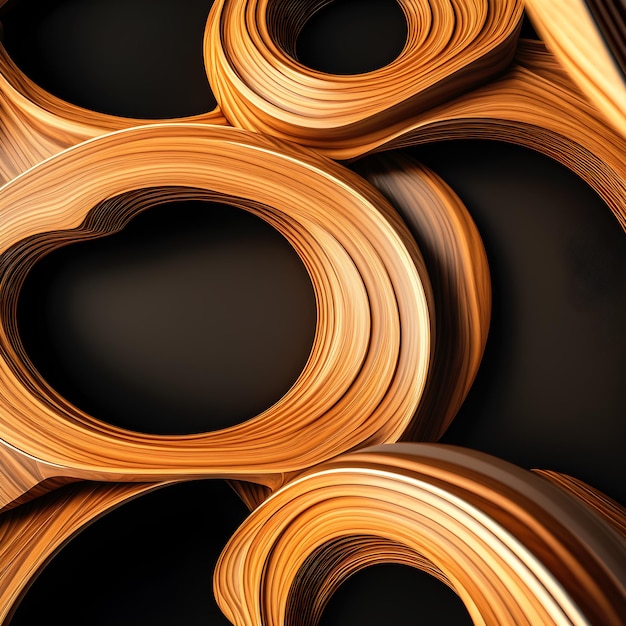 Abstract curvy wooden background