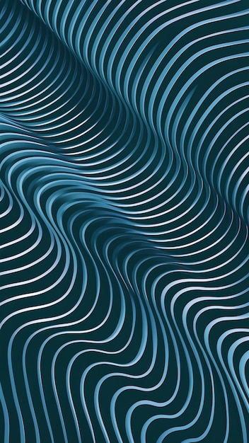 Photo abstract cyan wavy line background