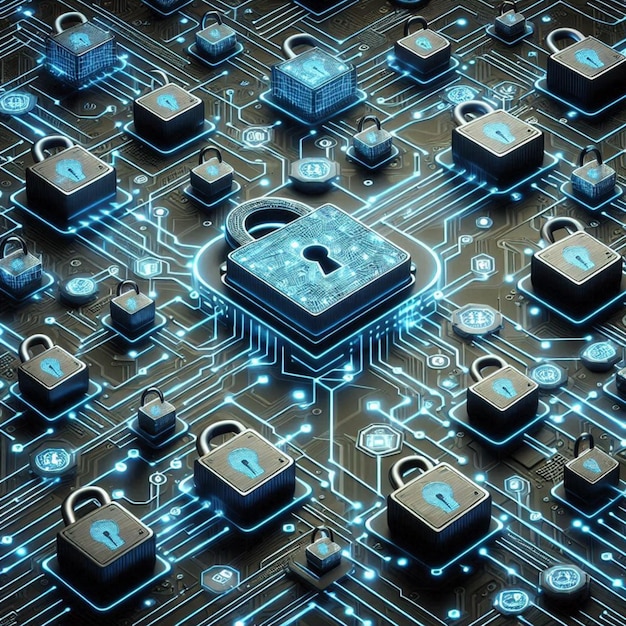 Photo abstract cybersecurity concept design