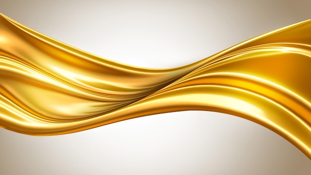 Abstract d background with bright golden wave