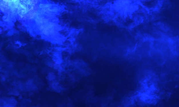 Abstract dark background Blue smoke Science experiment concept