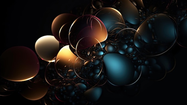 Abstract dark background random 3d wallpaper Generative AI