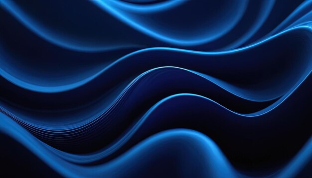 Photo abstract dark blue 3d wave background