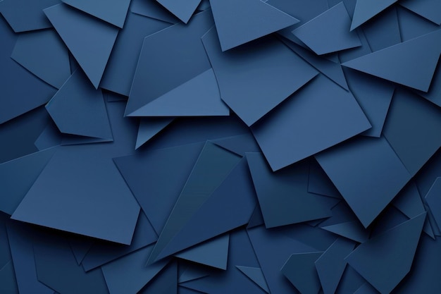 Abstract dark blue geometric shapes layered over one another creating a textured background