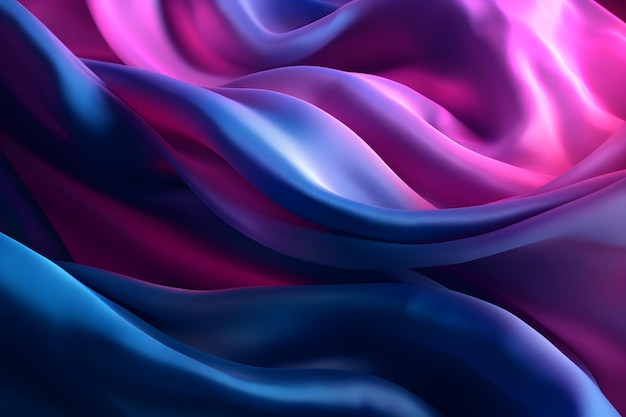 Abstract Dark blue purple pink silk satin background