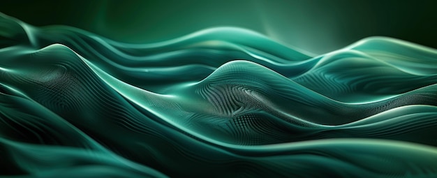 abstract dark green background with waves and fluid shapes