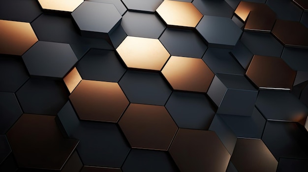 Abstract dark hexagon background