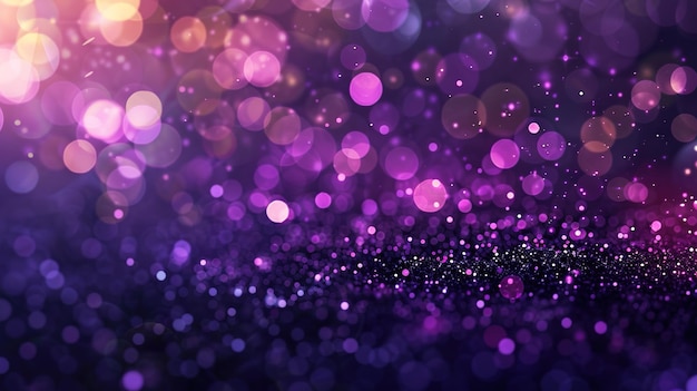 Abstract dark purple festive background with bokeh defocused lights ar 169 Job ID 01c2f0b7c2514656b662b807603e632e