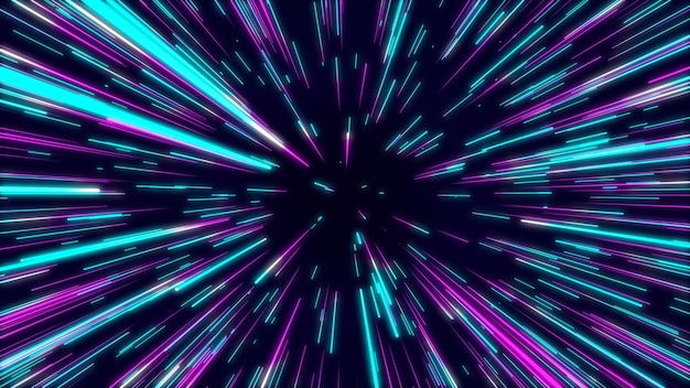 Abstract data flow tunnel radial lines Explosion star background