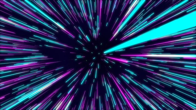 Abstract data flow tunnel radial lines Explosion star background