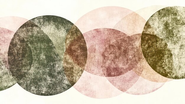 Photo abstract design featuring overlapping textured circles in muted colors